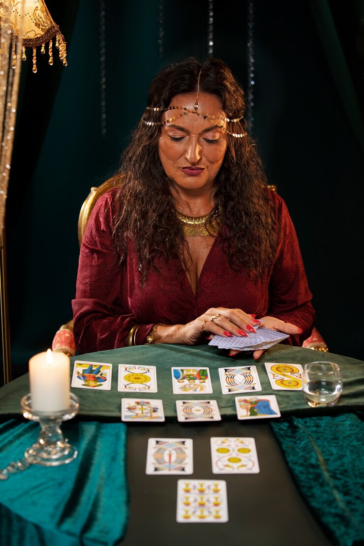 Clarisa leyendo el tarot